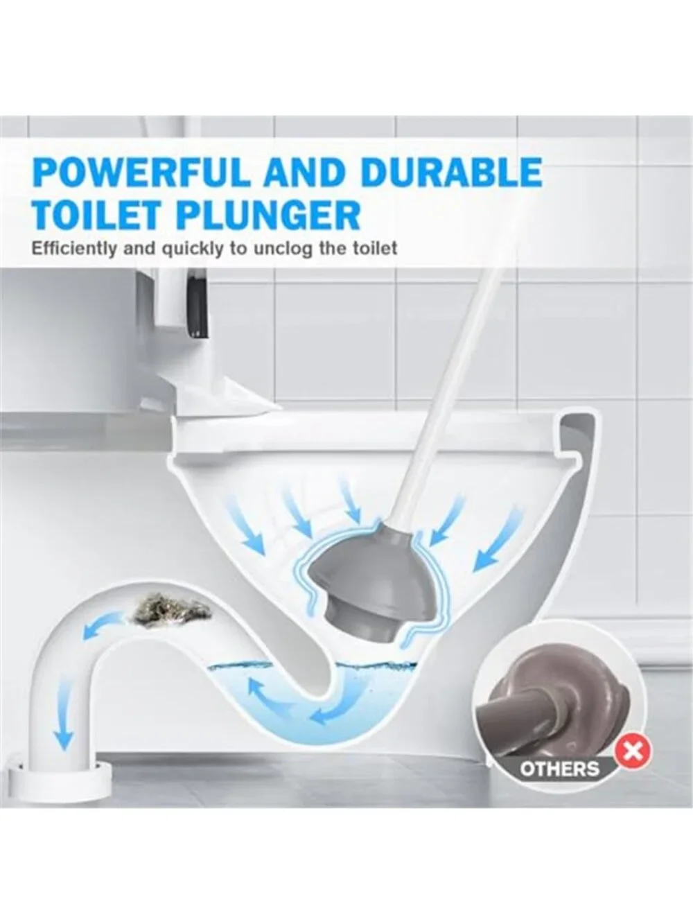 Toilet Brush Plunger Set Silicone Brush Bathroom Cleaner Holder